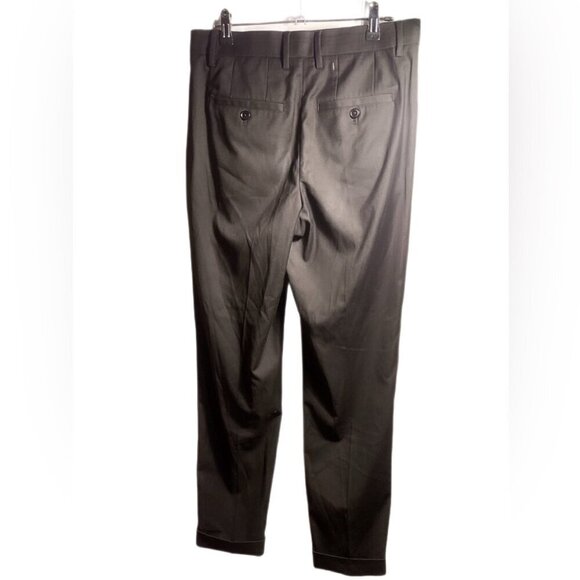 RW&CO black 2 button stretch trendy poly blend lined slim fit 2 piece suit 34 - Picture 7 of 8